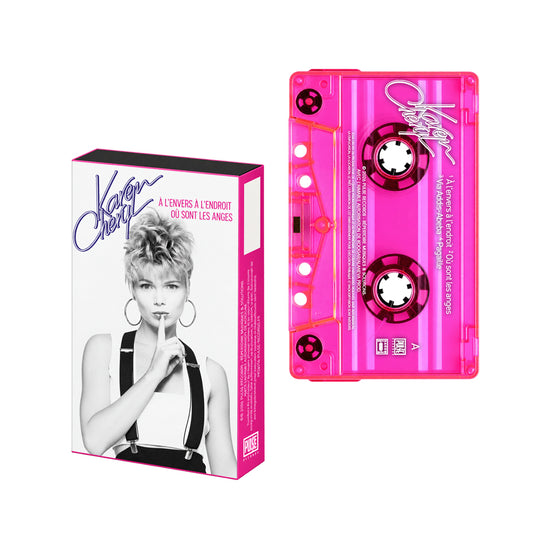 Karen Cheryl "À l'envers à l'endroit / Où sont les anges" Cassette (Rose fluo)
